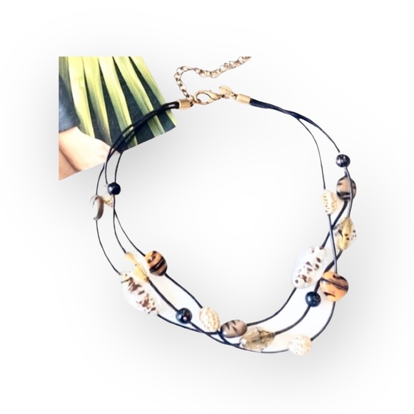 new Chico’s ꨄ Boho Glass Bead Beach Necklace + Earring Set ꨄ Animal Print ꨄ Chic - Picture 6 of 16